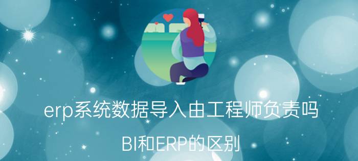 erp系统数据导入由工程师负责吗 BI和ERP的区别？